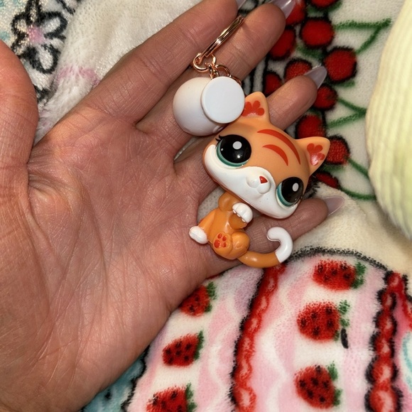Littlest Pet Shop orange cat g7 #132 series 3 keychain - Picture 2 of 4